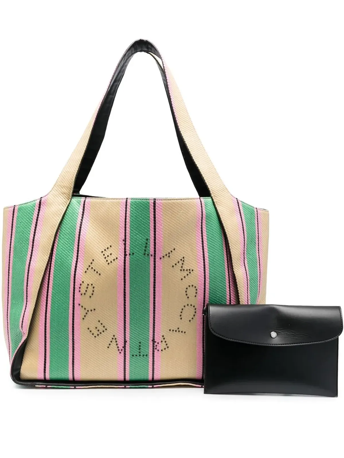 Stella McCartney ロゴストライプ織トートバッグ - 画像1