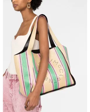 Stella McCartney ロゴストライプ織トートバッグ - サムネイル3