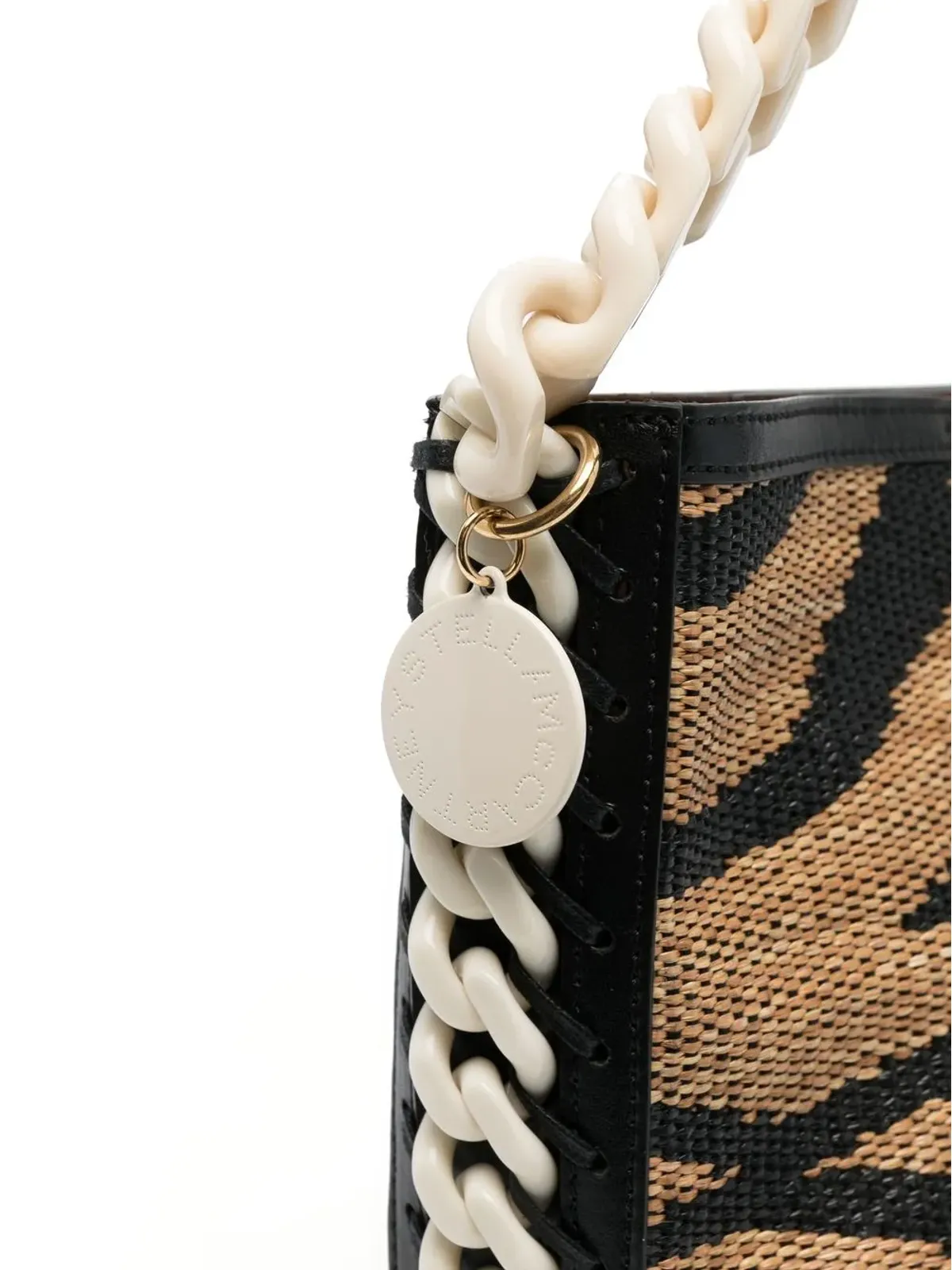 Stella McCartney タイガージャカード ラフィア バケットバッグ - Neutrals - 画像5