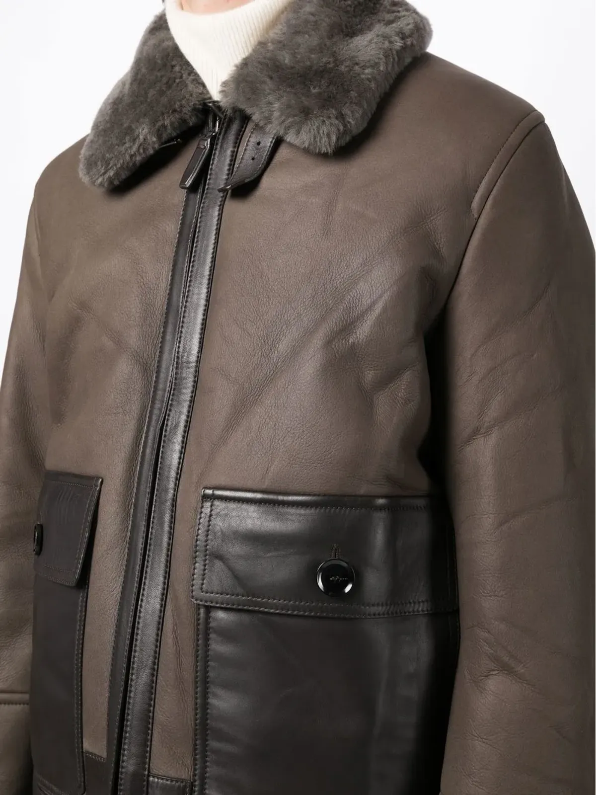 Brioni シアリングパネルドラムスキンジャケット - 画像5