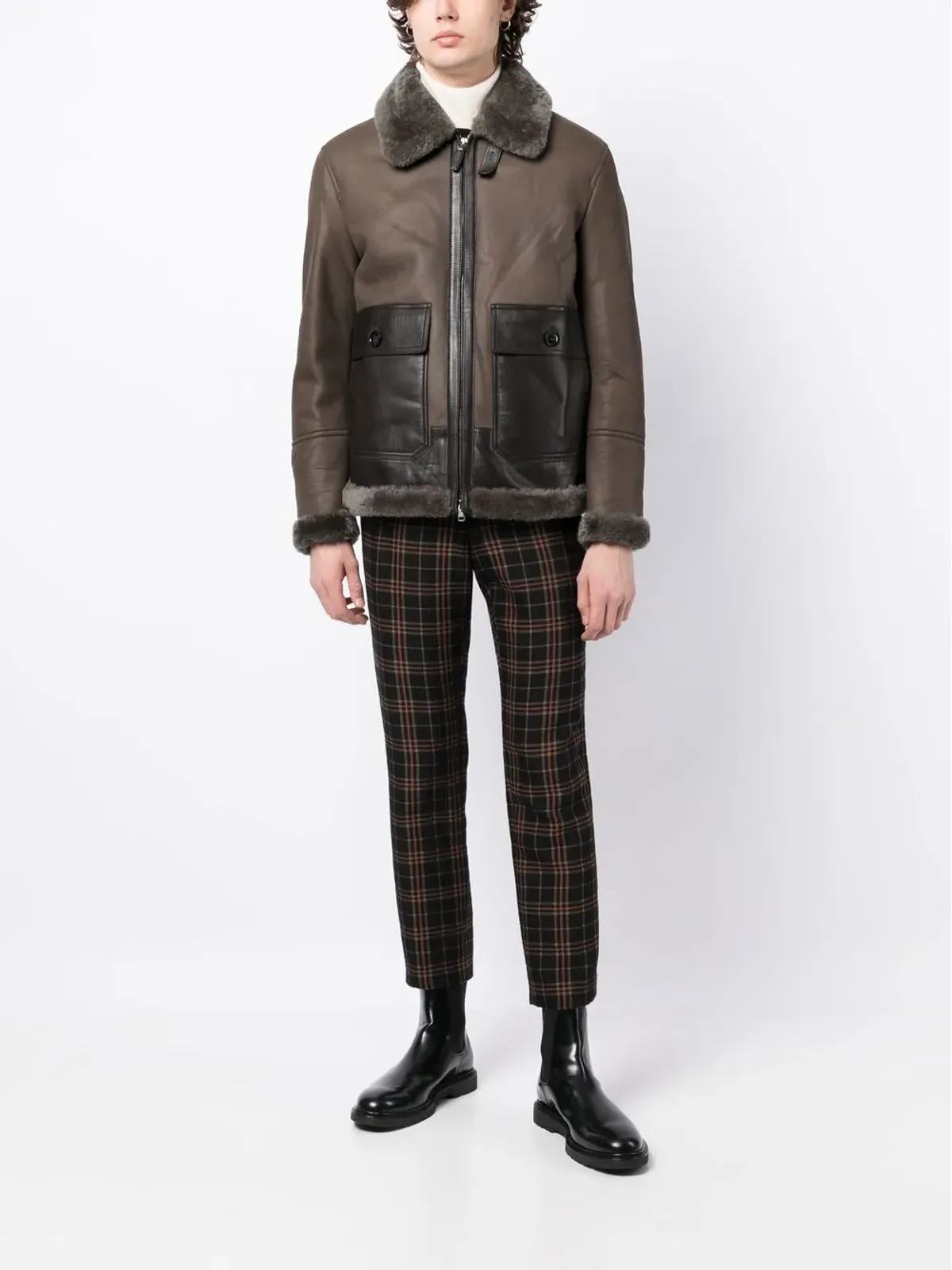 Brioni シアリングパネルドラムスキンジャケット - 画像2