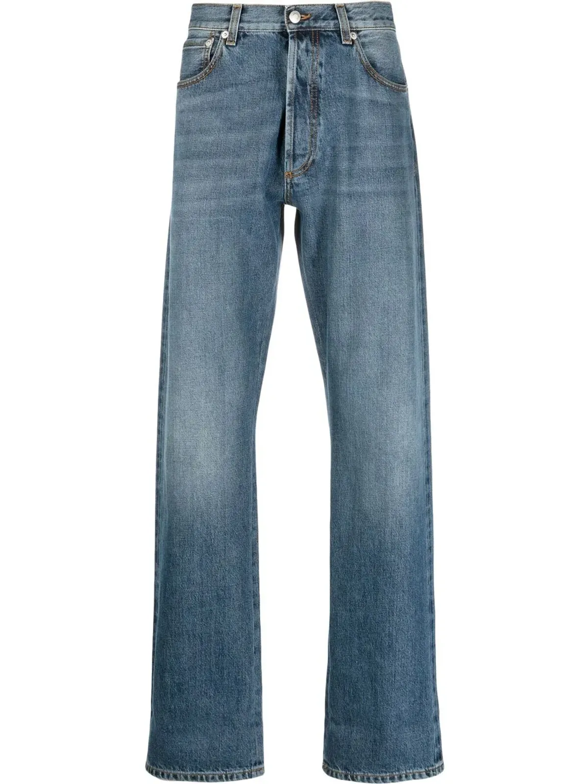 Alexander McQueen turn-up cuff straight-leg jeans - Blue - 画像1