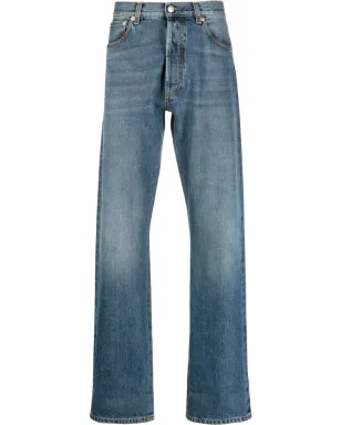 Alexander McQueen turn-up cuff straight-leg jeans - Blue - サムネイル1