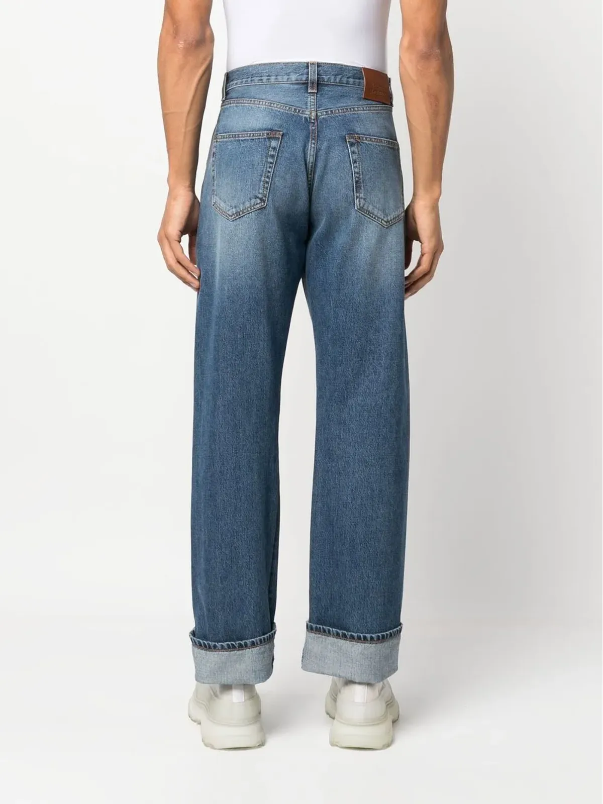 Alexander McQueen turn-up cuff straight-leg jeans - Blue - 画像4