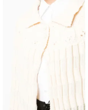 Saint Laurent Pre-Owned チャンキー編みクロシェ ポンチョ - サムネイル5