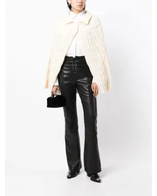 Saint Laurent Pre-Owned チャンキー編みクロシェ ポンチョ - サムネイル2