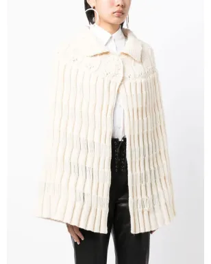 Saint Laurent Pre-Owned チャンキー編みクロシェ ポンチョ - サムネイル3