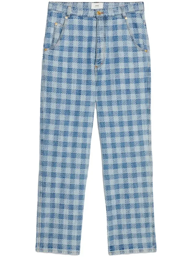 AMI Paris AMI Paris アレックスフィット チェック柄ストレートジーンズの商品画像