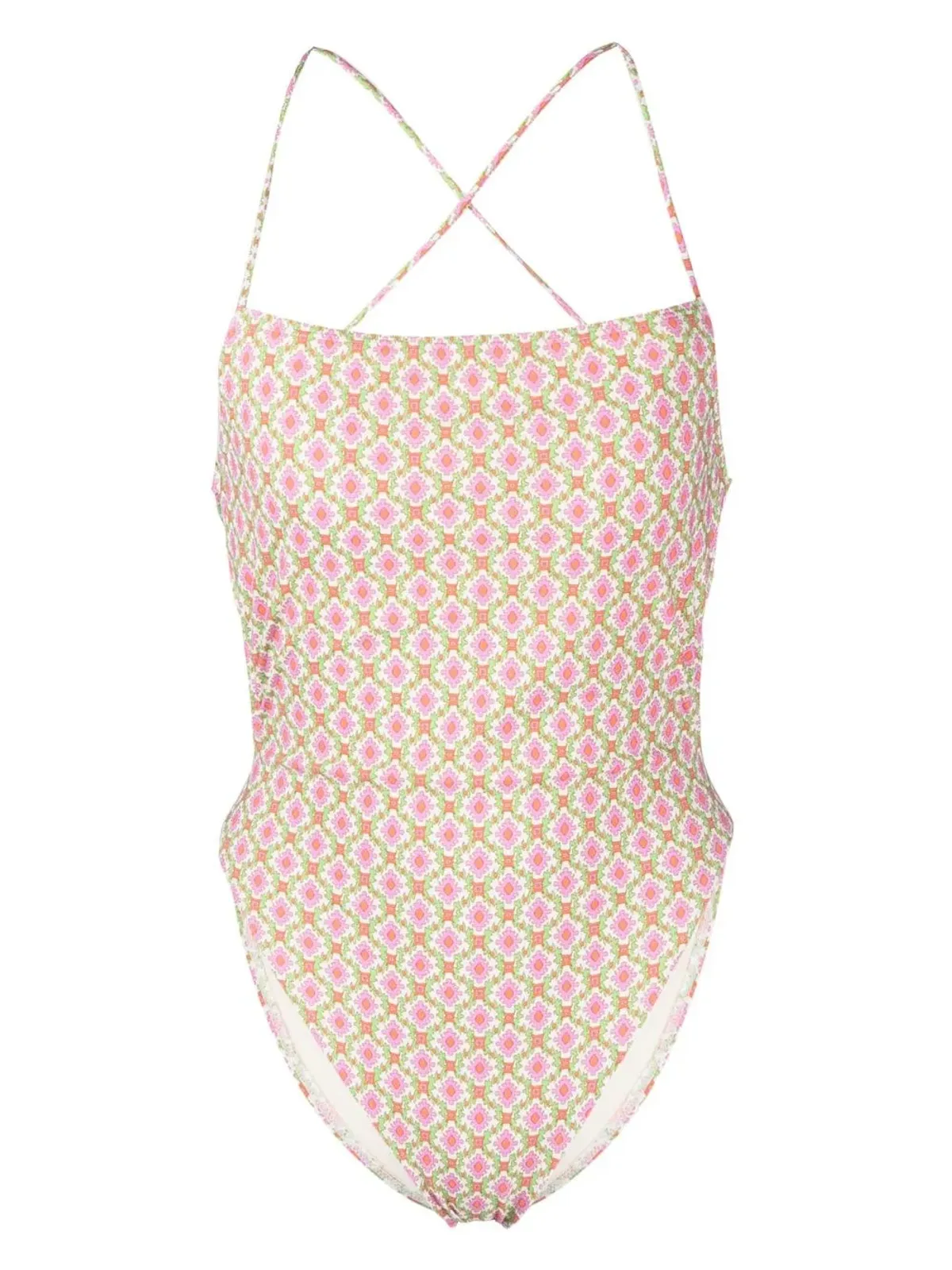 Tory Burch パターン柄クロスストラップ水着 - 画像1