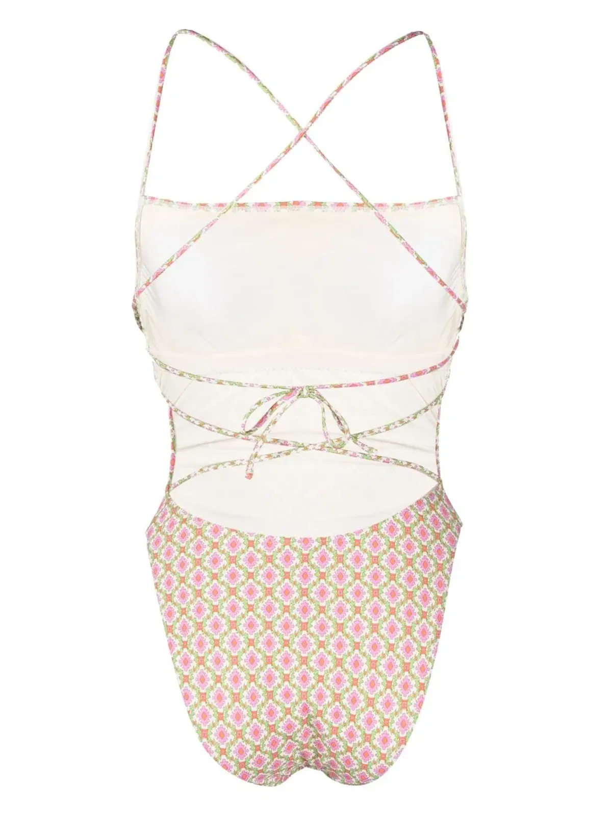 Tory Burch パターン柄クロスストラップ水着 - 画像2