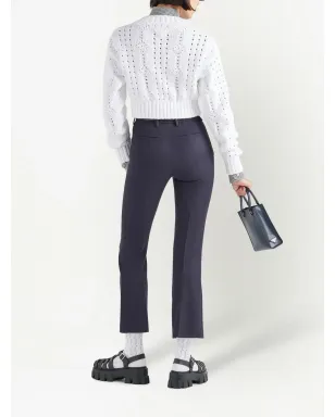Prada ギャバジン ウール フレアパンツ - サムネイル4