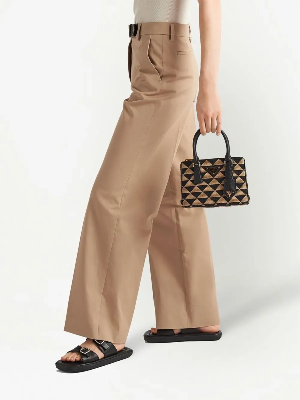 Prada ギャバジン ワイドレッグパンツ - 画像3