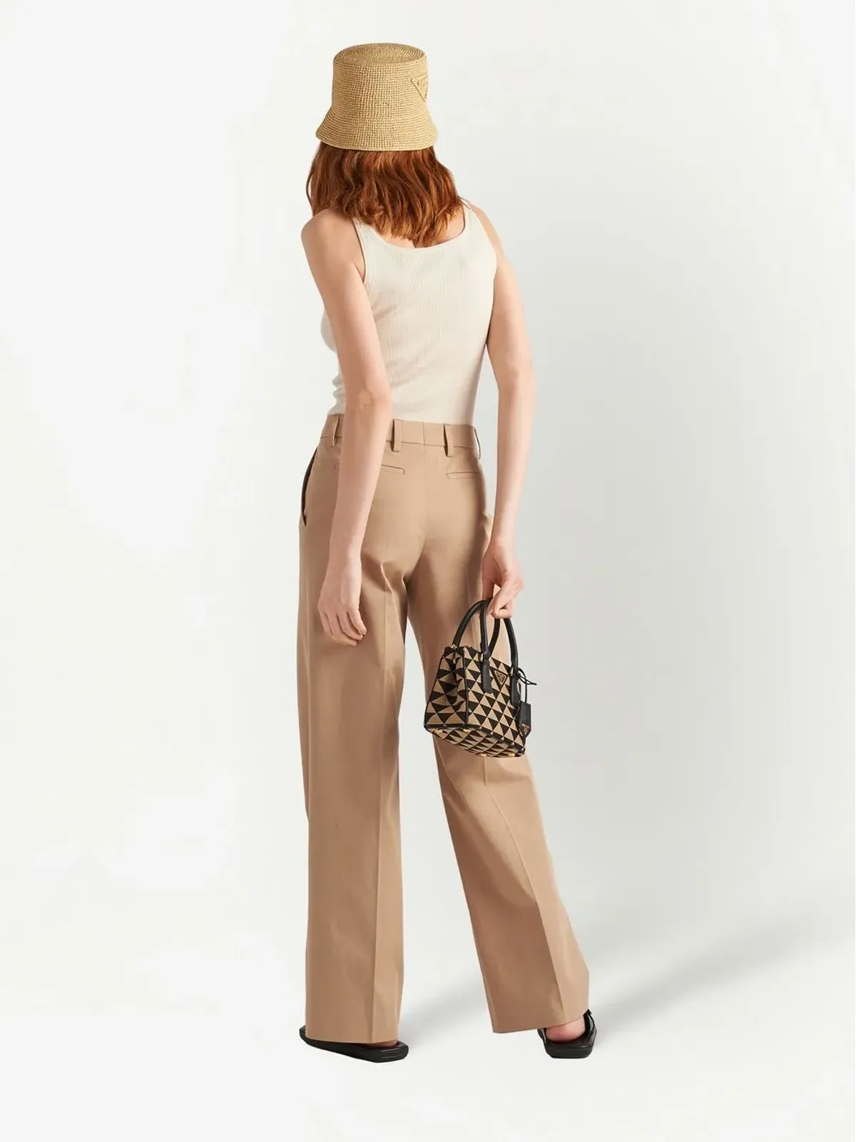 Prada ギャバジン ワイドレッグパンツ - 画像4