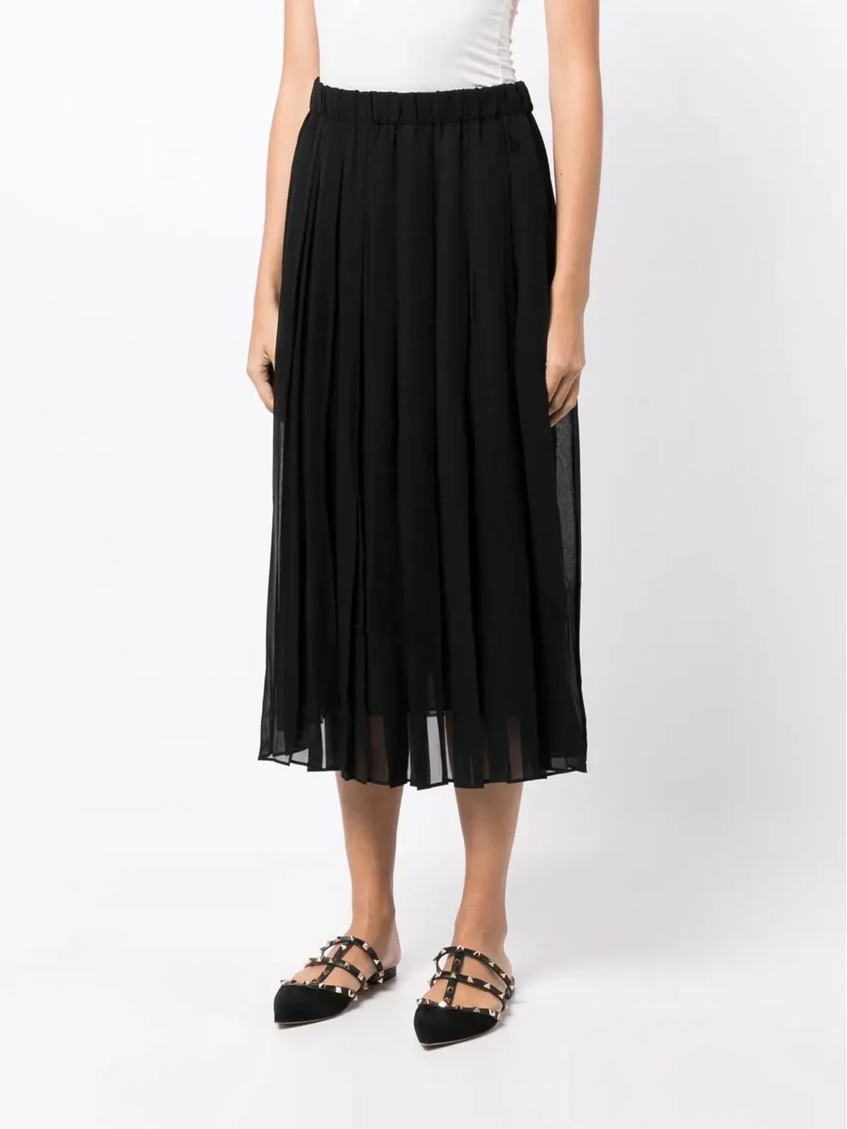 Gucci Pre-Owned シアーギャザー ミディスカート - 画像3