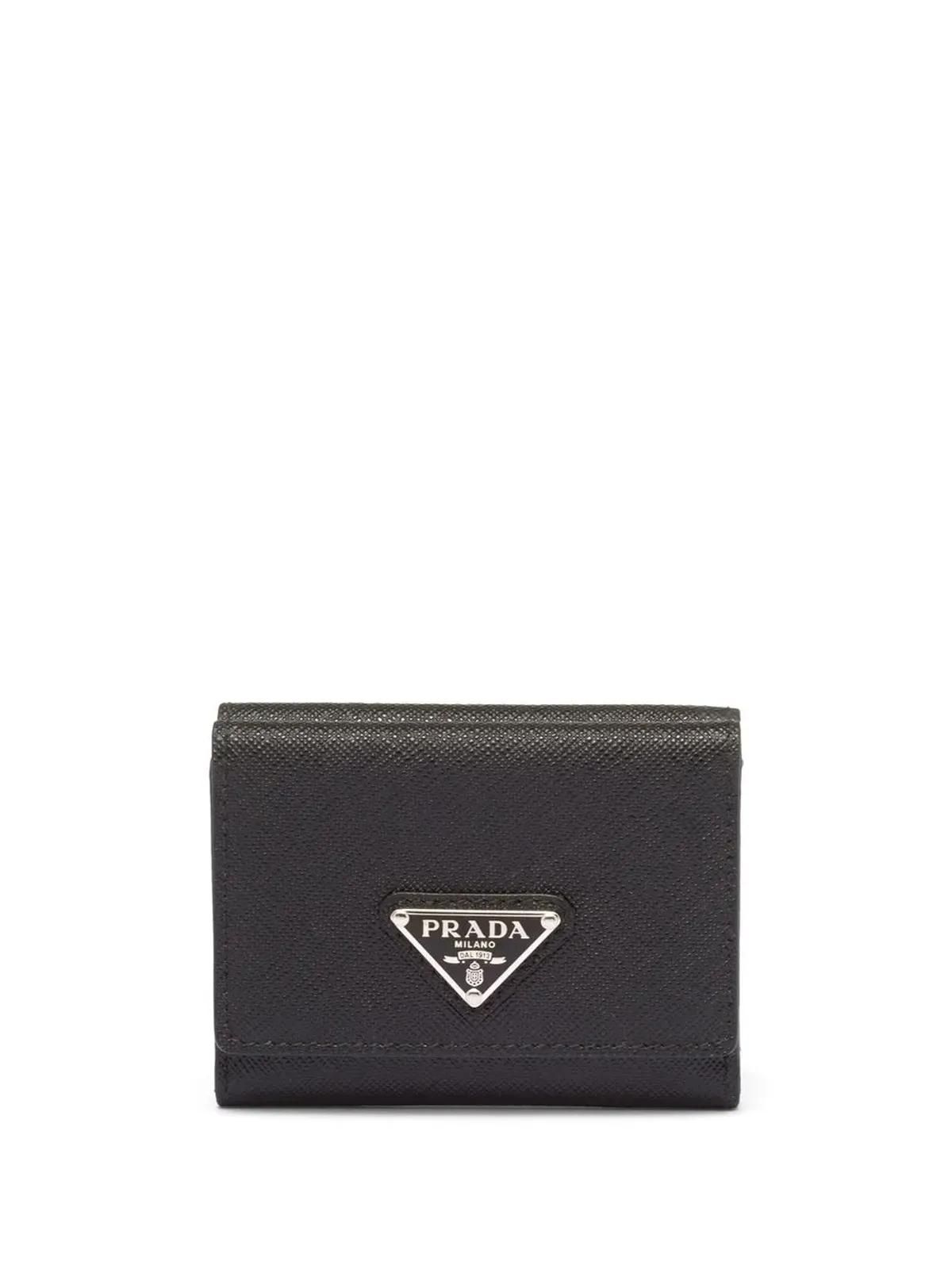 Prada 小さなロゴプレート レザー ウォレット - ブラック - 画像5