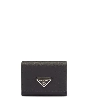 Prada 小さなロゴプレート レザー ウォレット - ブラック - サムネイル5