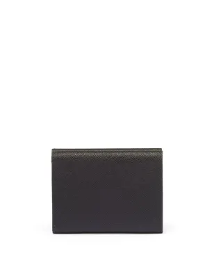 Prada 小さなロゴプレート レザー ウォレット - ブラック - サムネイル4