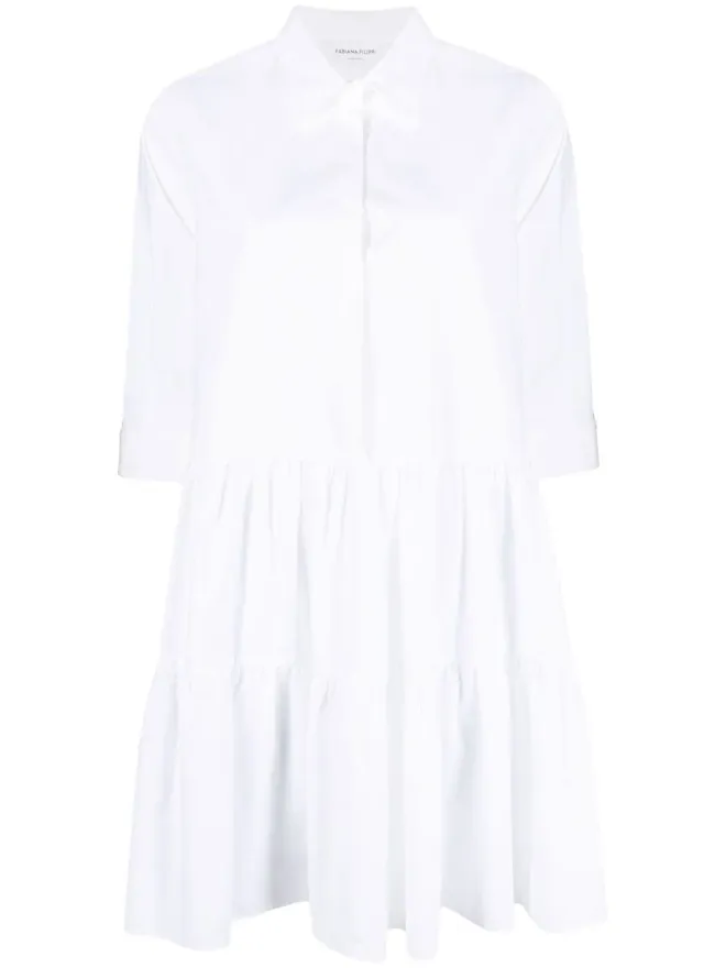 Fabiana Filippi Fabiana Filippi ティアードコットンシャツドレスの商品画像