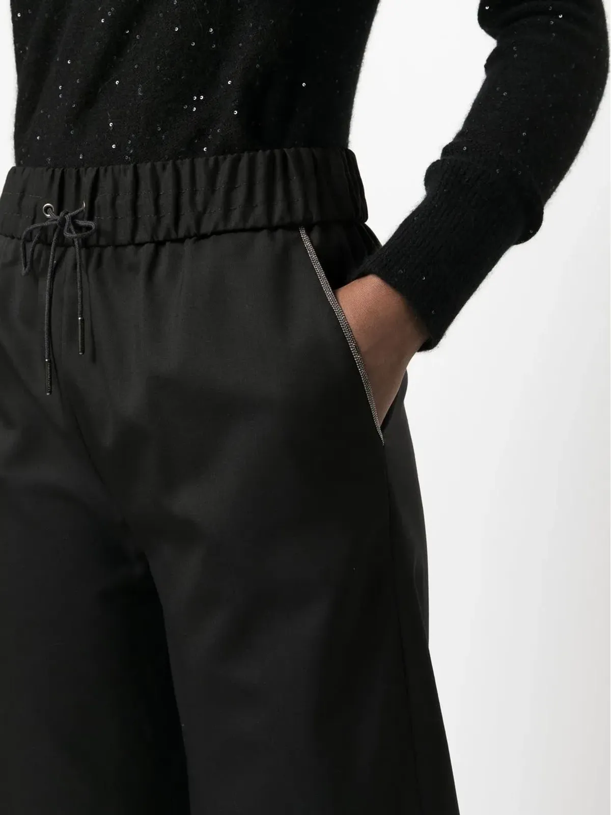 Fabiana Filippi クロップドフレアパンツ - ブラック - 画像5