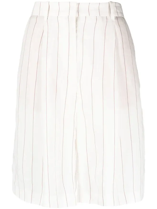 Fabiana Filippi Fabiana Filippi ピンストライプリネン混ショーツの商品画像