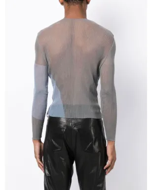Eckhaus Latta 水彩風ロングスリーブトップ - ブルー - サムネイル5