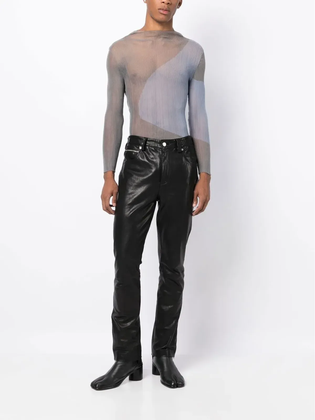 Eckhaus Latta 水彩風ロングスリーブトップ - ブルー - 画像2