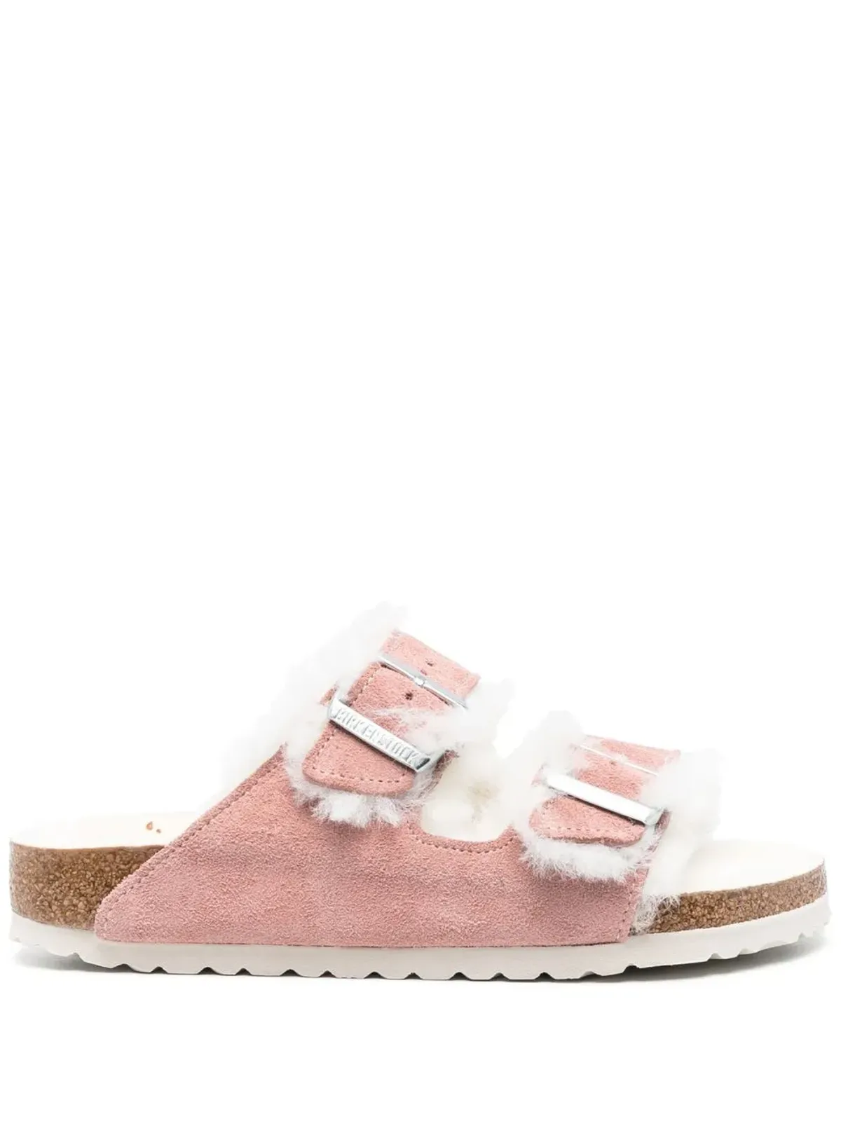 Birkenstock shearling double buckle slides - Pink - 画像1
