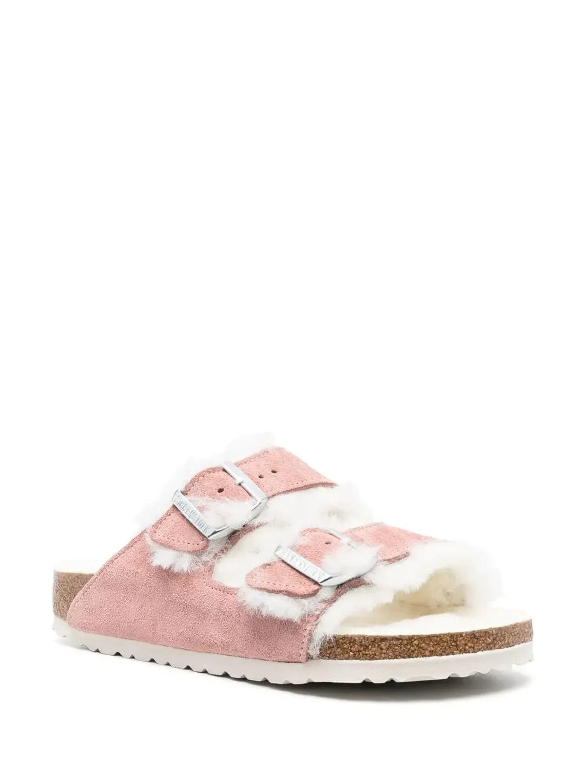 Birkenstock shearling double buckle slides - Pink - 画像2