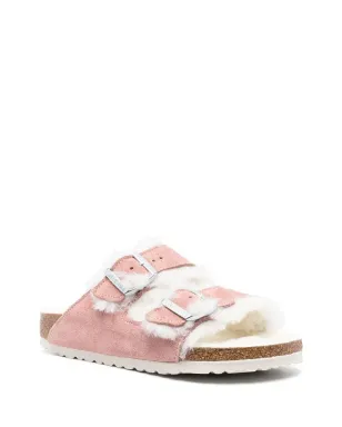 Birkenstock shearling double buckle slides - Pink - サムネイル2