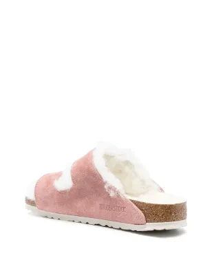 Birkenstock shearling double buckle slides - Pink - サムネイル3