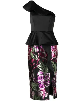 Marchesa Notte スパンコール装飾ドレス - ブラック - サムネイル1