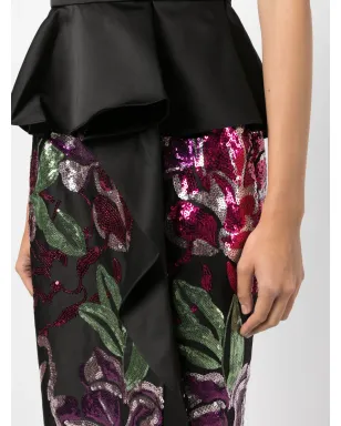 Marchesa Notte スパンコール装飾ドレス - ブラック - サムネイル5