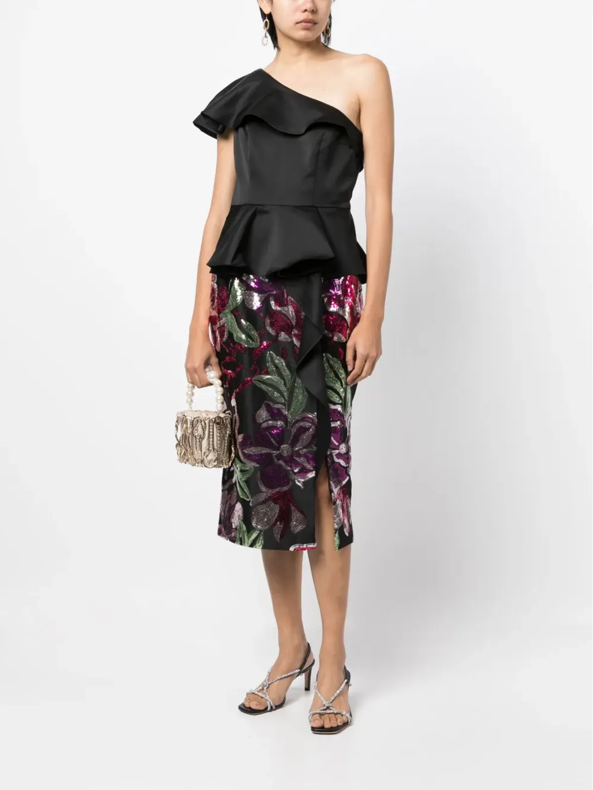 Marchesa Notte スパンコール装飾ドレス - ブラック - 画像2