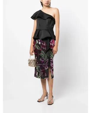 Marchesa Notte スパンコール装飾ドレス - ブラック - サムネイル2
