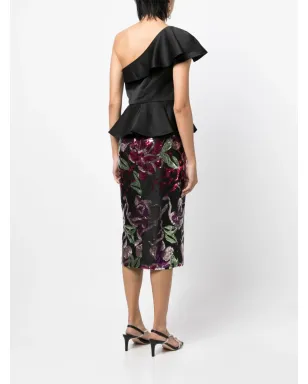Marchesa Notte スパンコール装飾ドレス - ブラック - サムネイル4