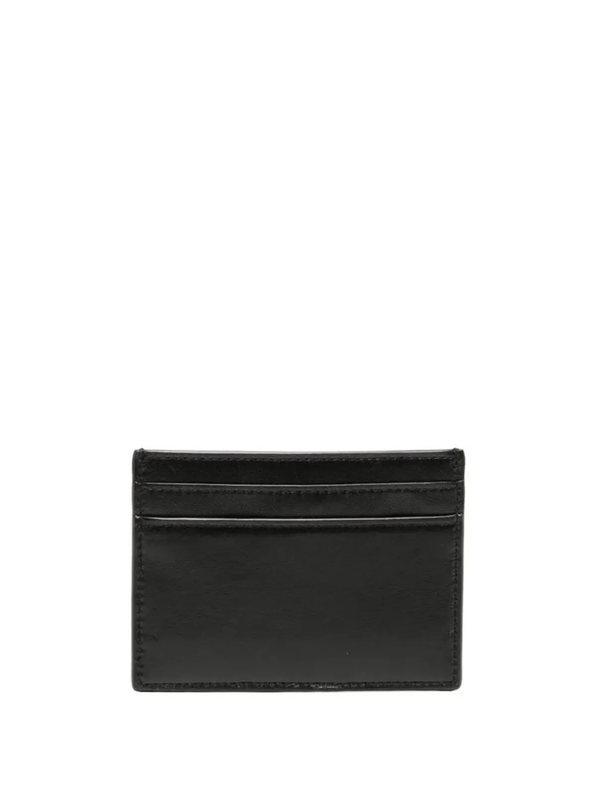 Saint Laurent ロゴプレート入りレザー カードホルダー - ブラック - 画像2