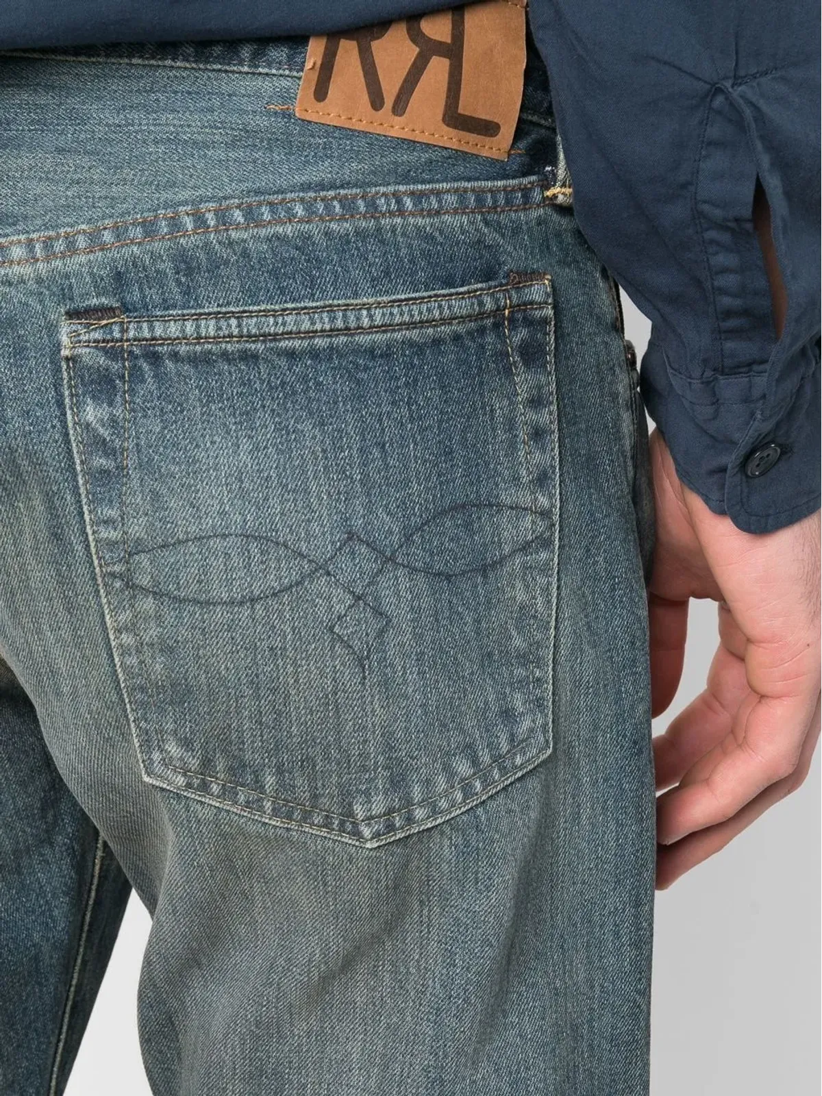 Ralph Lauren RRL ストレートレッグ ウォッシュドデニムジーンズ - ブルー - 画像5