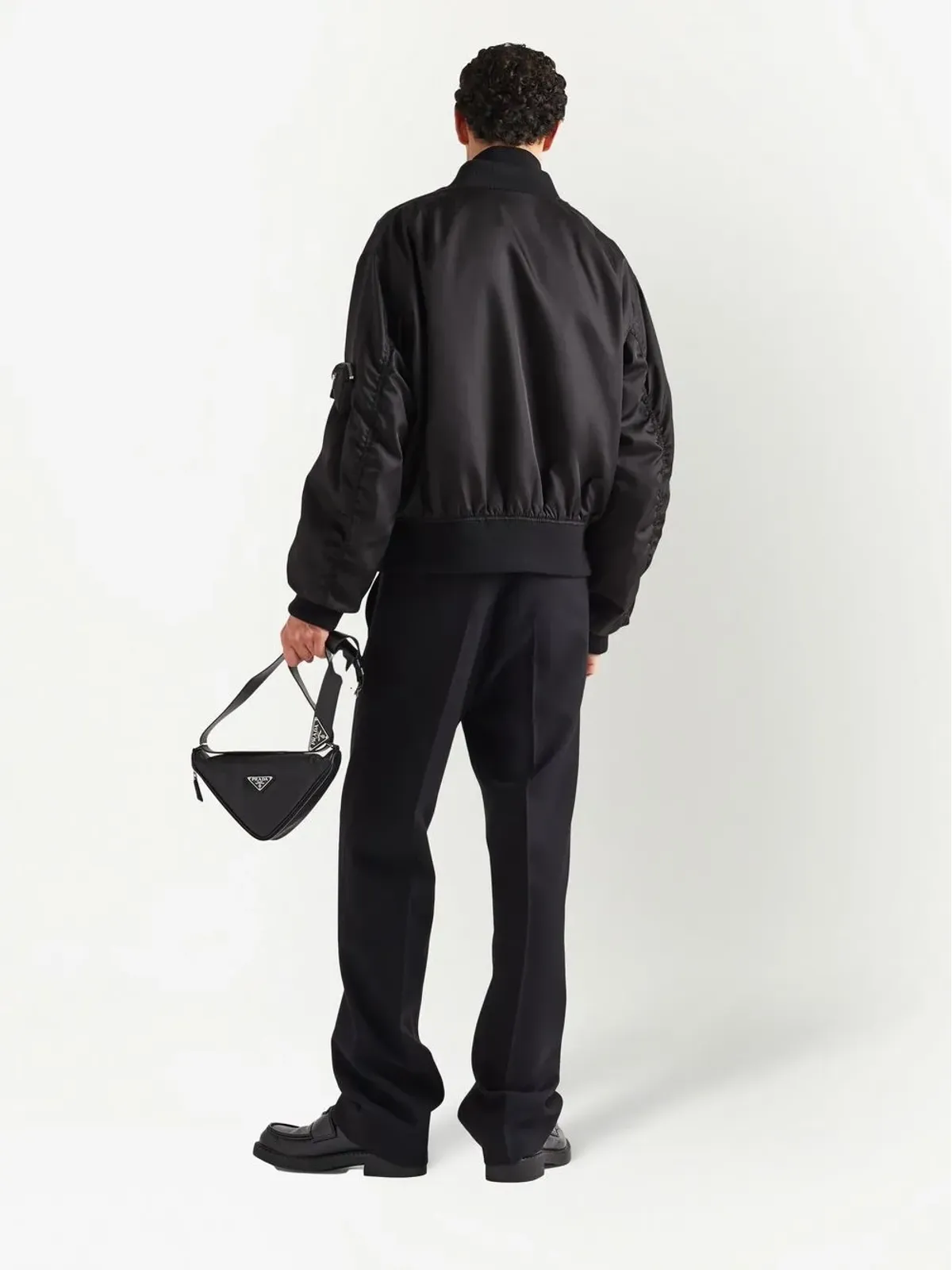 Prada ジップドボンバージャケット ブラック - 画像3