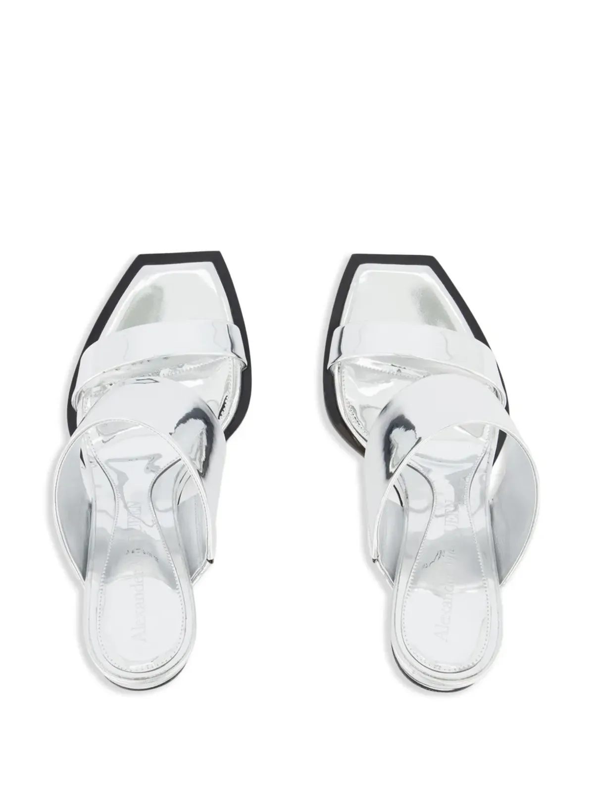 Alexander McQueen スクエアトゥ ウェッジ・プラットフォーム サンダル - 画像4