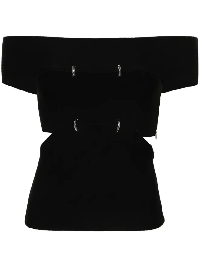 Alexander McQueen Alexander McQueen カットアウト・オフショルダートップの商品画像