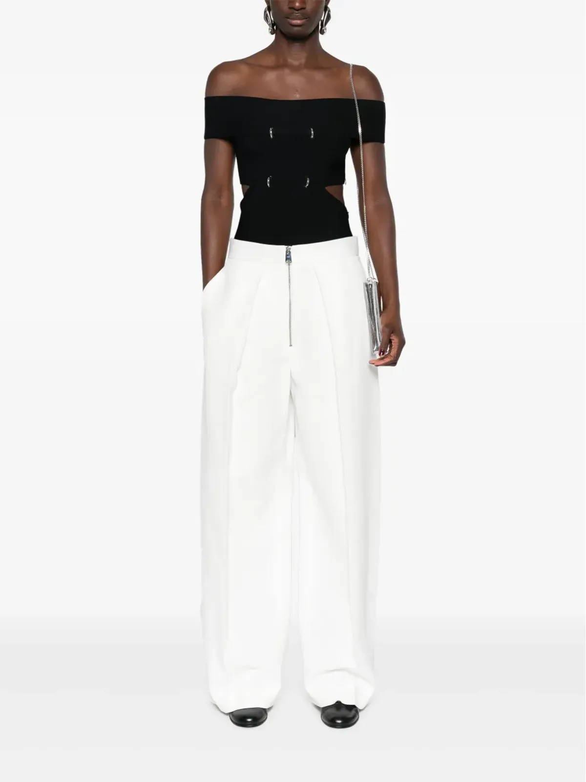 Alexander McQueen カットアウト・オフショルダートップ - 画像2