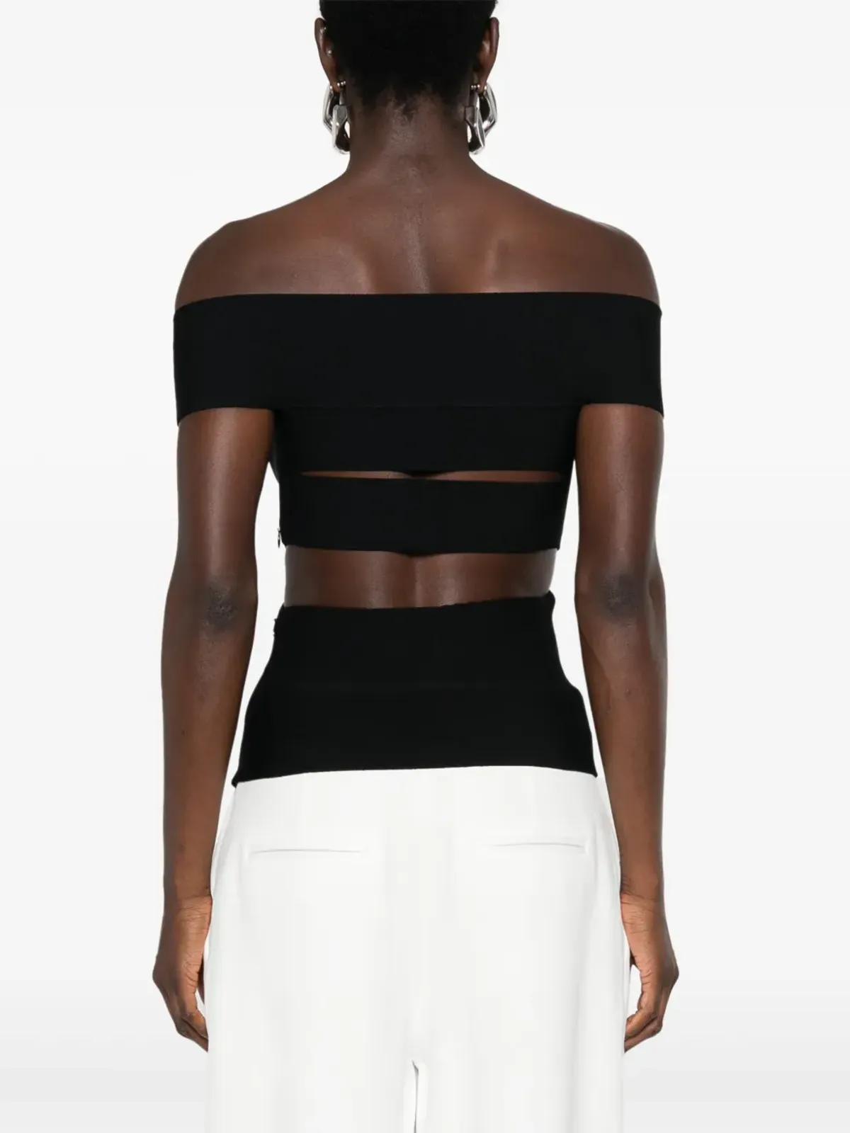 Alexander McQueen カットアウト・オフショルダートップ - 画像4
