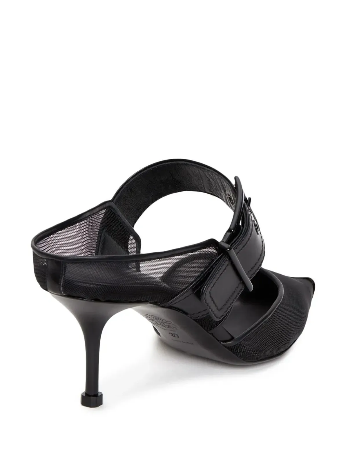 Alexander McQueen 65mm パンクバックル メッシュミュール - 画像3