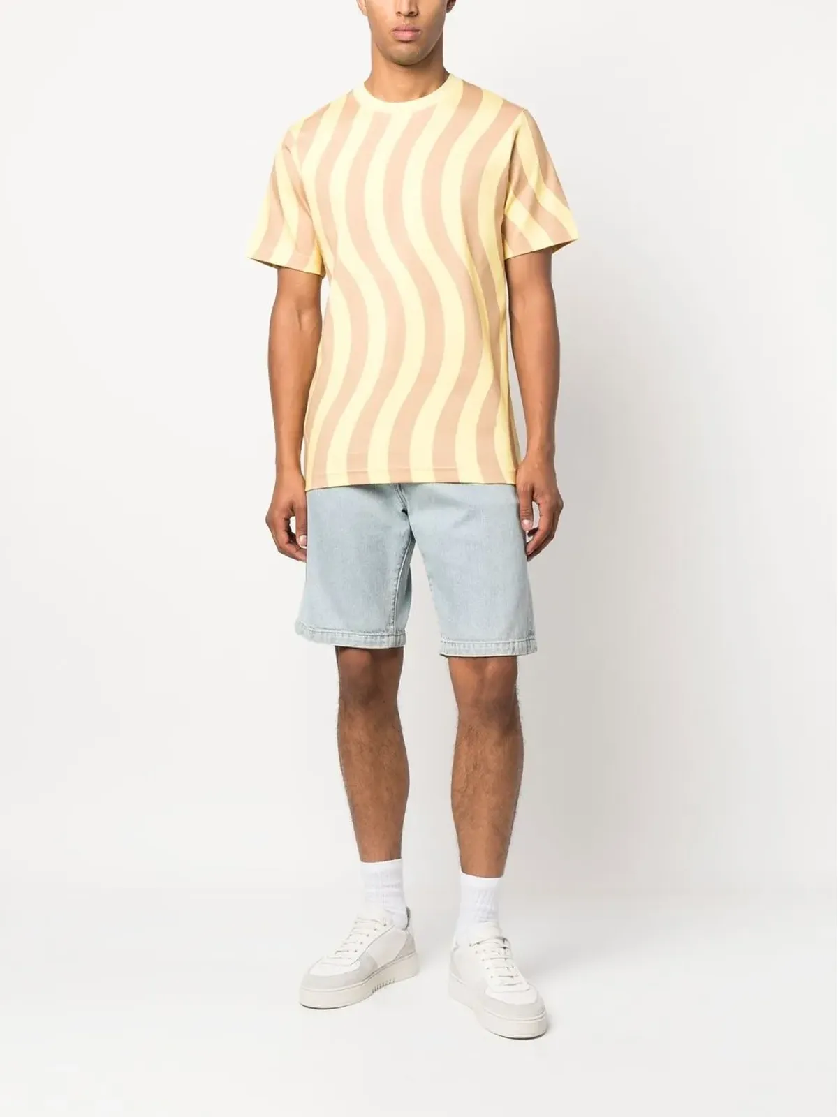 Camper wave-print short-sleeve T-shirt - Yellow - 画像2