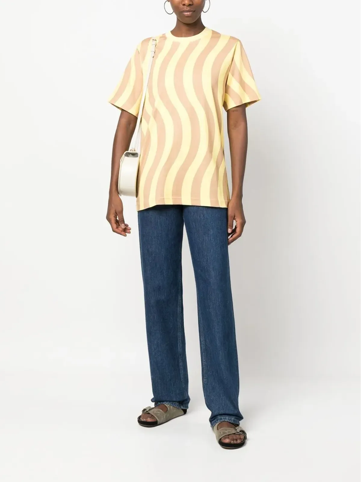 Camper wave-print short-sleeve T-shirt - Yellow - 画像3