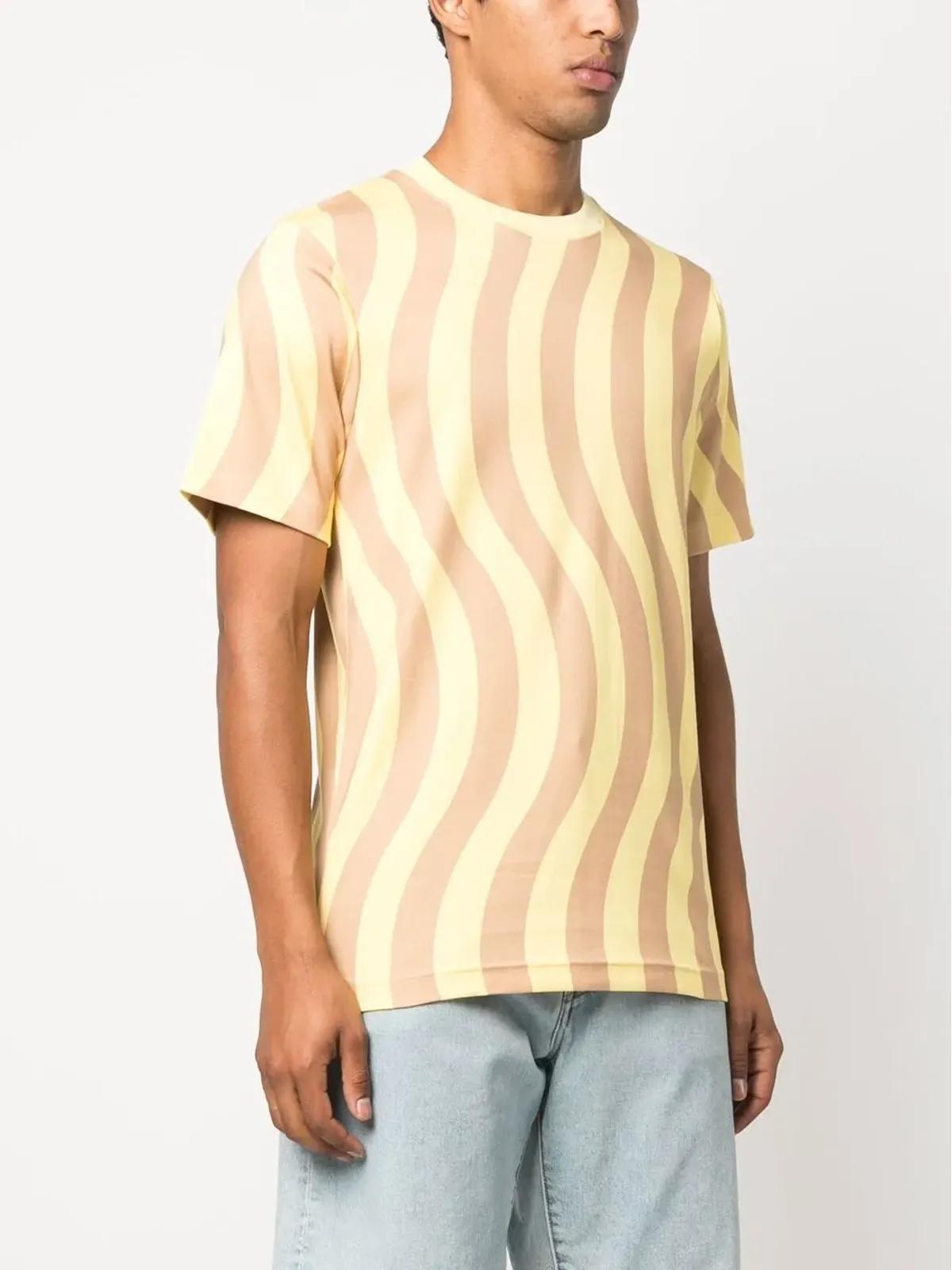 Camper wave-print short-sleeve T-shirt - Yellow - 画像4