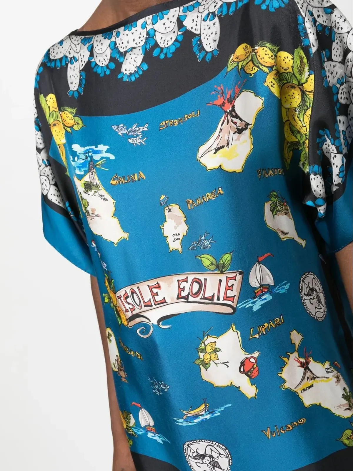Dolce & Gabbana Pre-Owned 2000s printed silk blouse - Blue - 画像5
