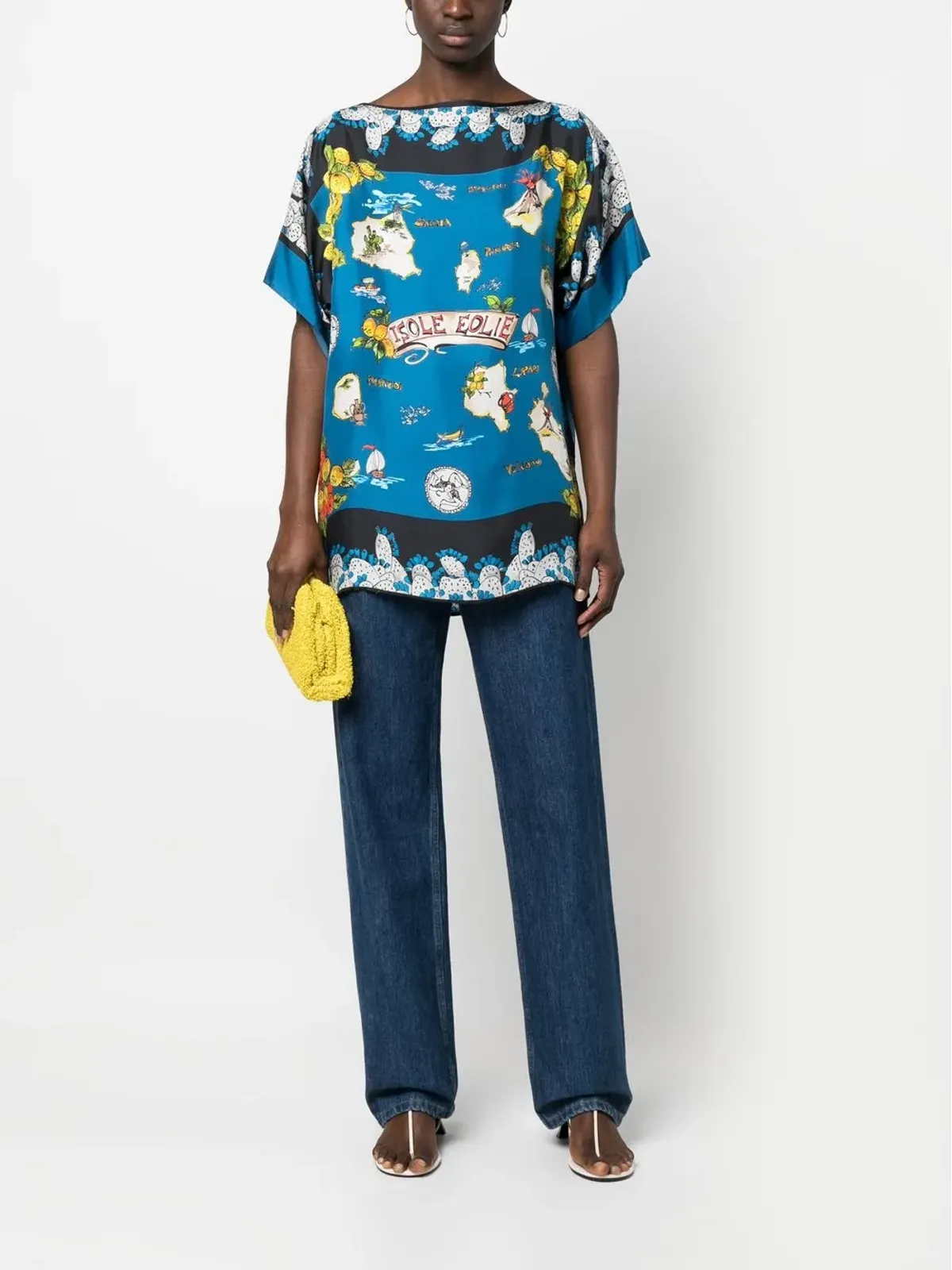 Dolce & Gabbana Pre-Owned 2000s printed silk blouse - Blue - 画像2