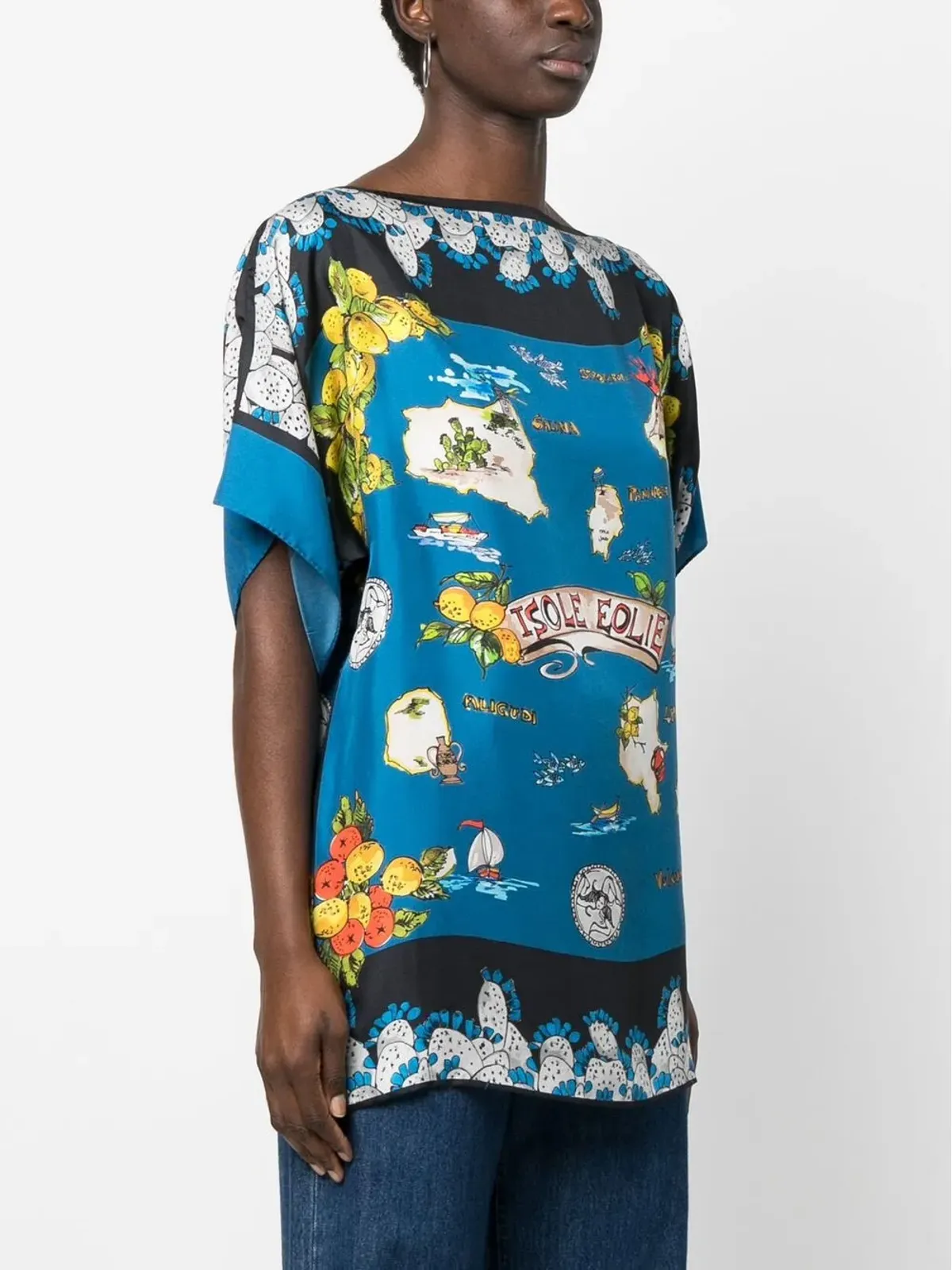 Dolce & Gabbana Pre-Owned 2000s printed silk blouse - Blue - 画像3
