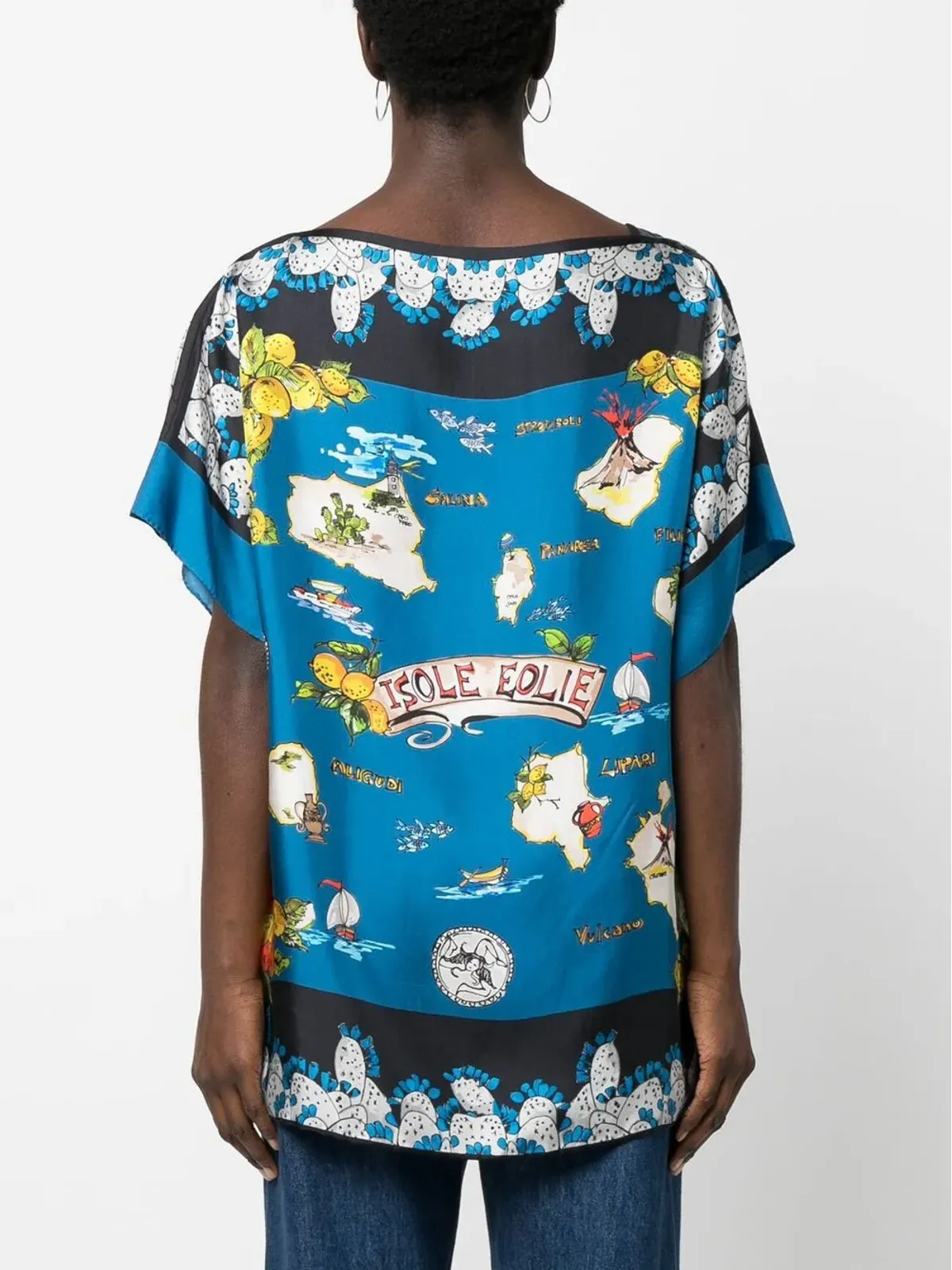 Dolce & Gabbana Pre-Owned 2000s printed silk blouse - Blue - 画像4